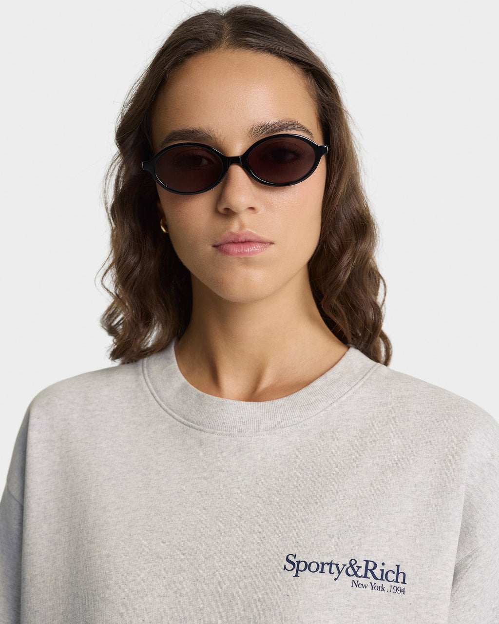 Run Club Crewneck - Heather Gray/Navy