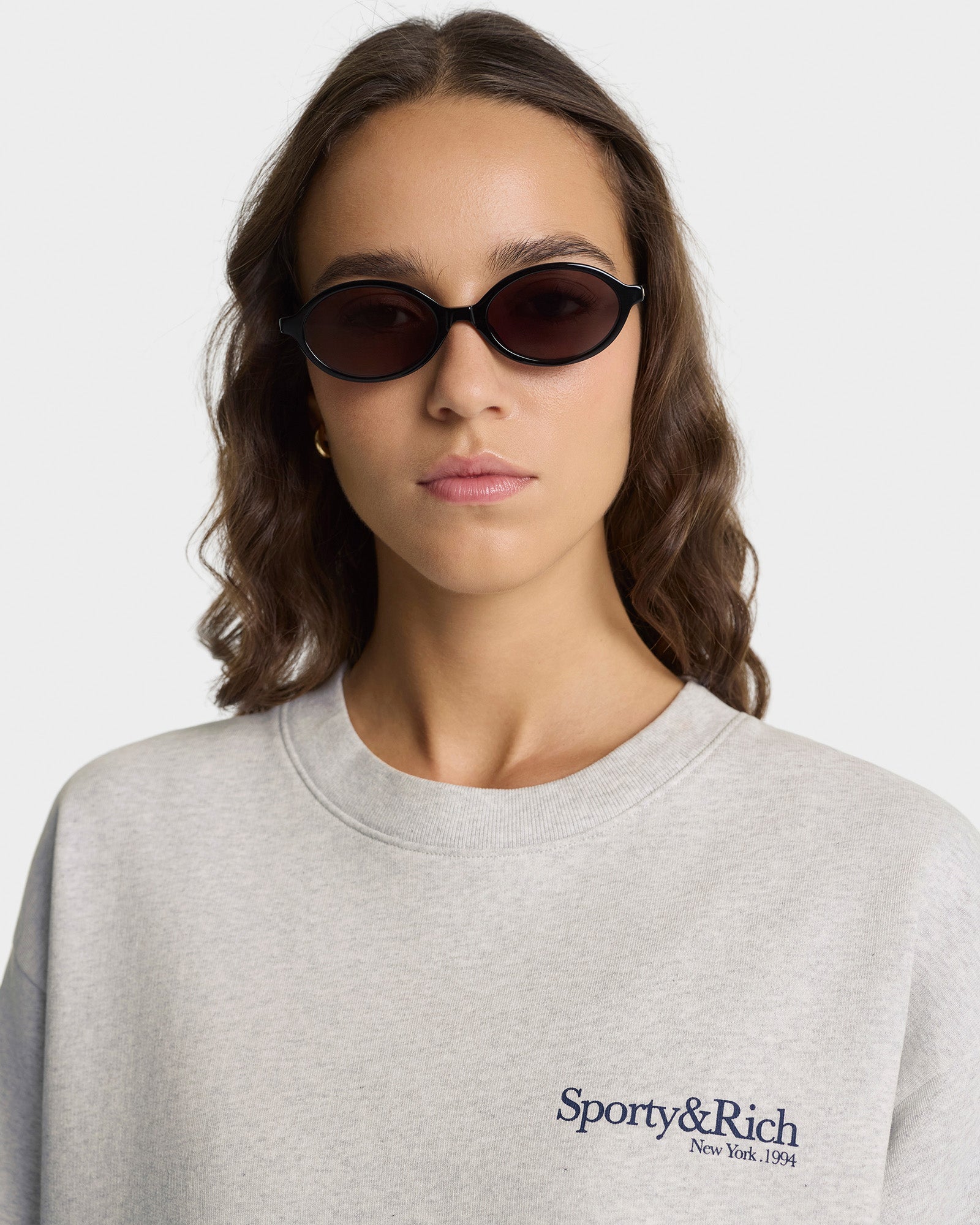 Run Club Crewneck - Heather Gray/Navy