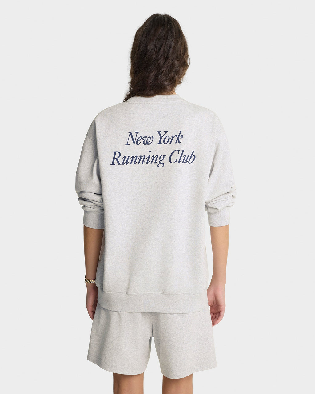 Run Club Crewneck - Heather Gray/Navy