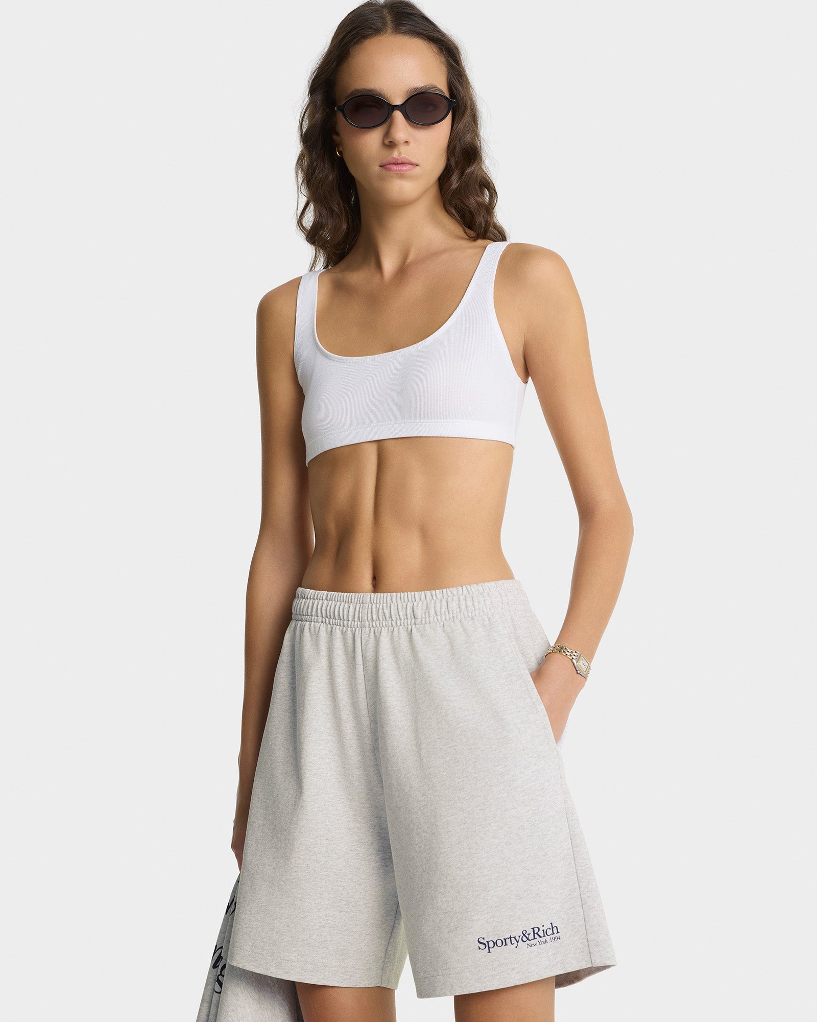 Run Club Gym Short - Heather Gray/Navy