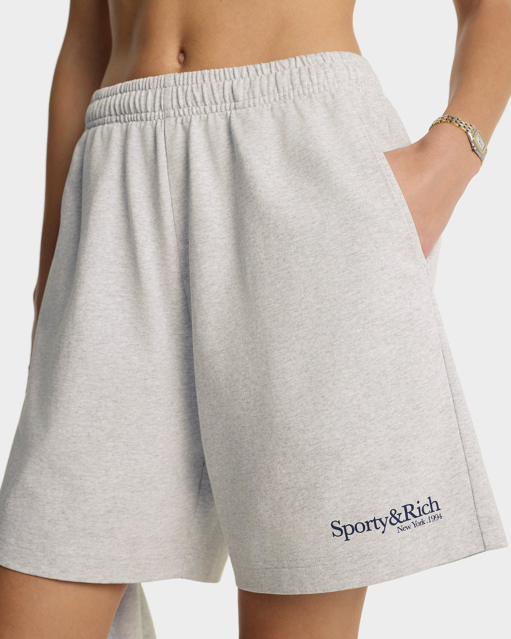 Run Club Gym Short - Heather Gray/Navy