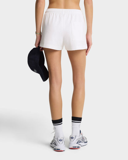 NY Crest Embroidered Disco Short - White