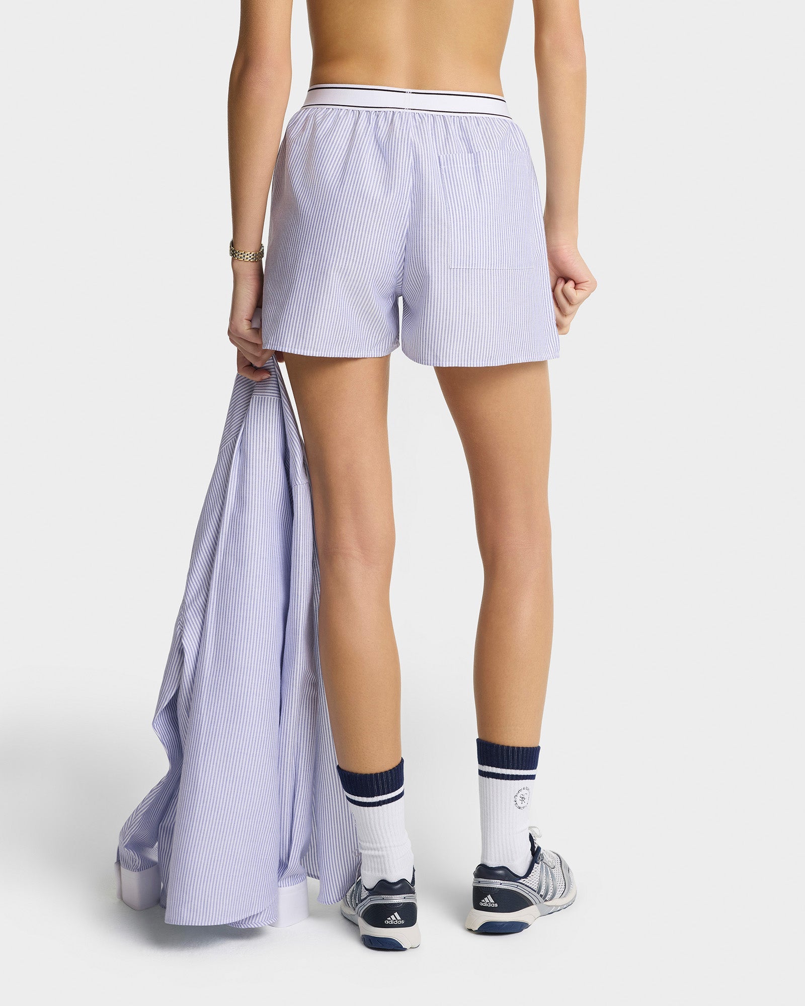 Serif Logo Oxford Boxer - Navy Stripe