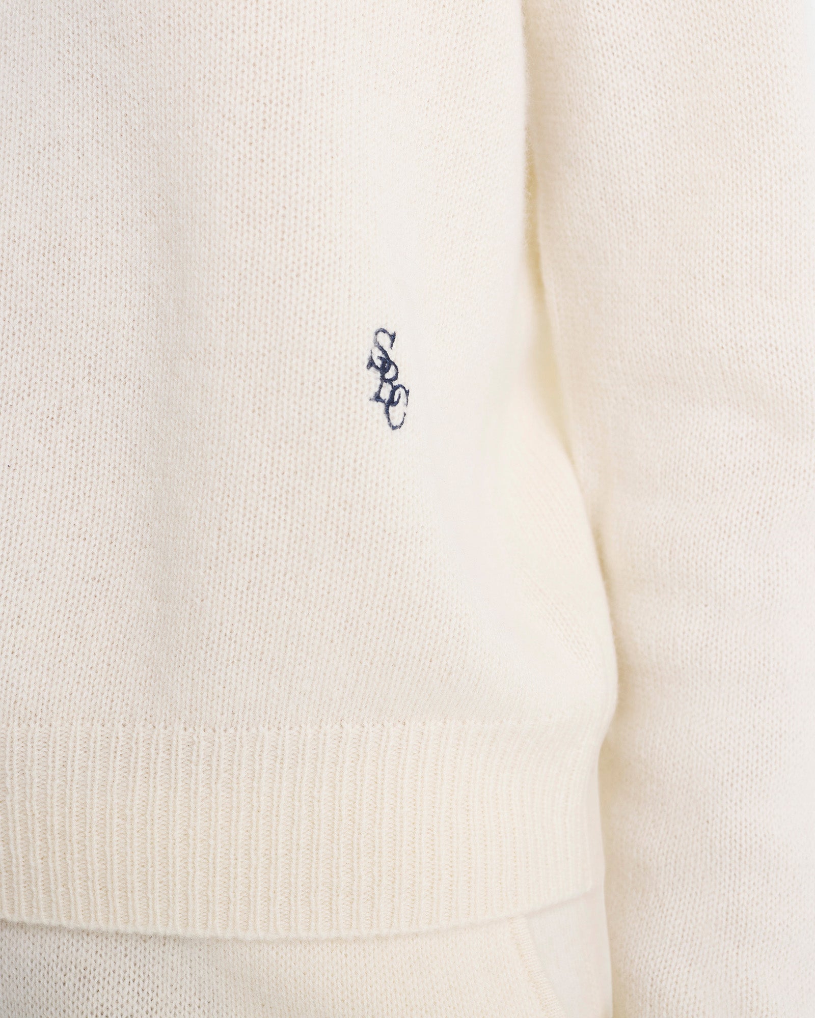 SRC Cashmere Sweater - Ecru/Navy