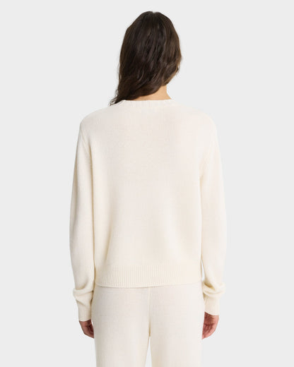 SRC Cashmere Sweater - Ecru/Navy