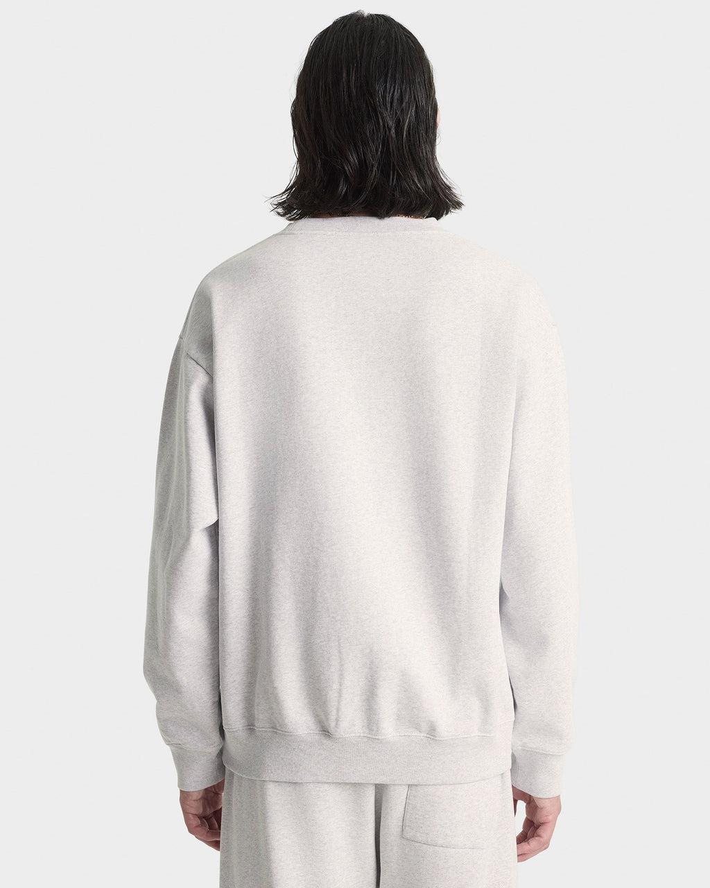 Signature Logo Embroidered Crewneck - Heather Gray/Navy