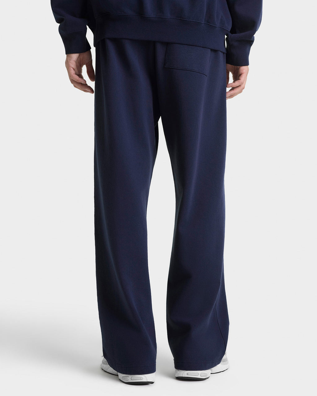 Signature Logo Embroidered Wide Sweatpant - Navy/White