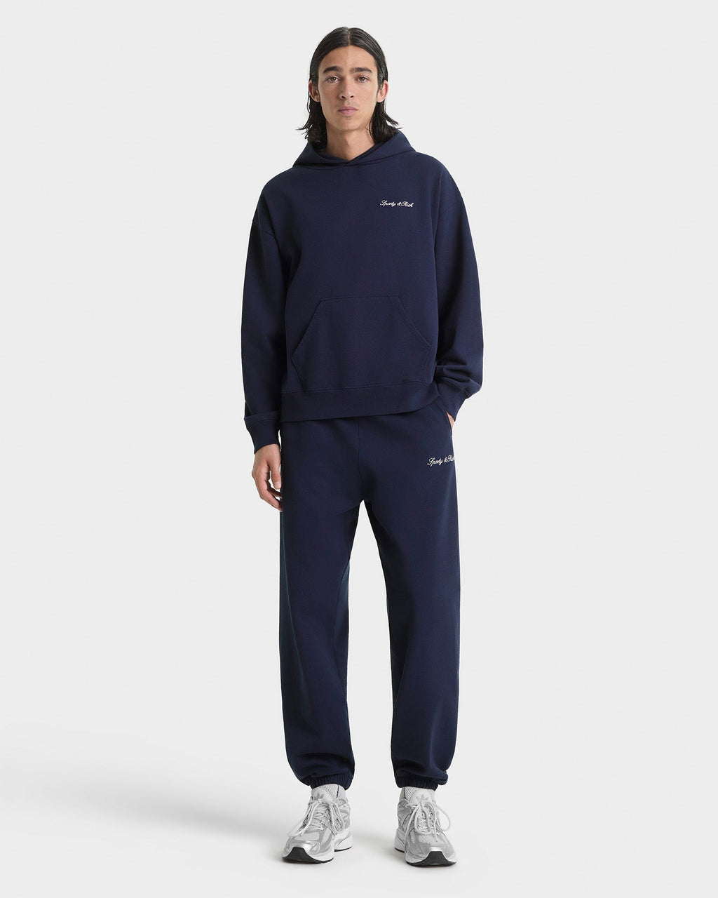 Signature Embroidered Sweatpant - Navy/White