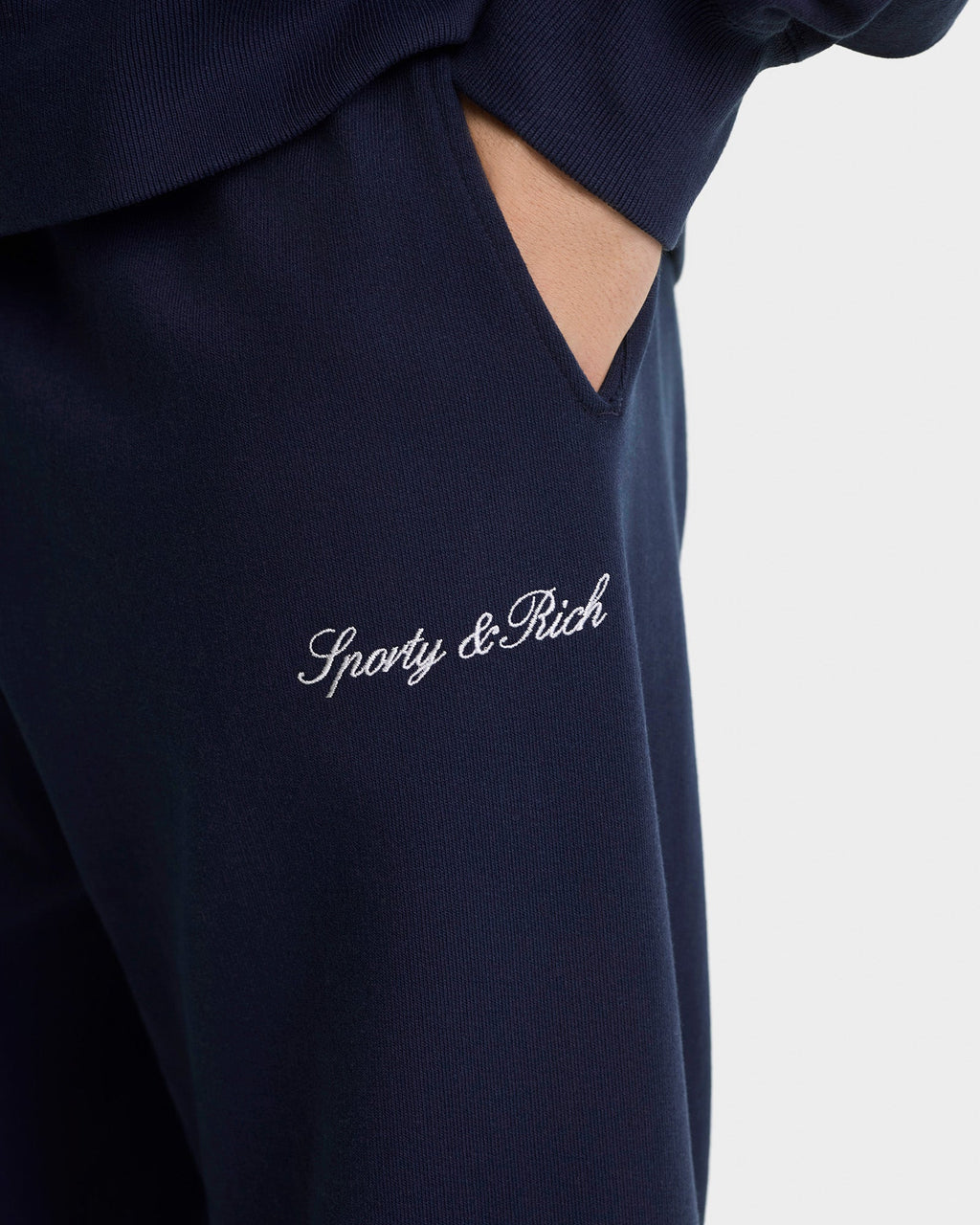 Signature Embroidered Sweatpant - Navy/White