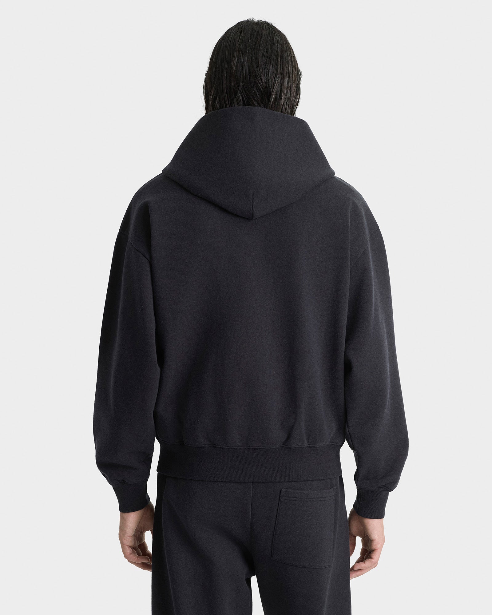 Signature Logo Embroidered Zip Hoodie - Black/White