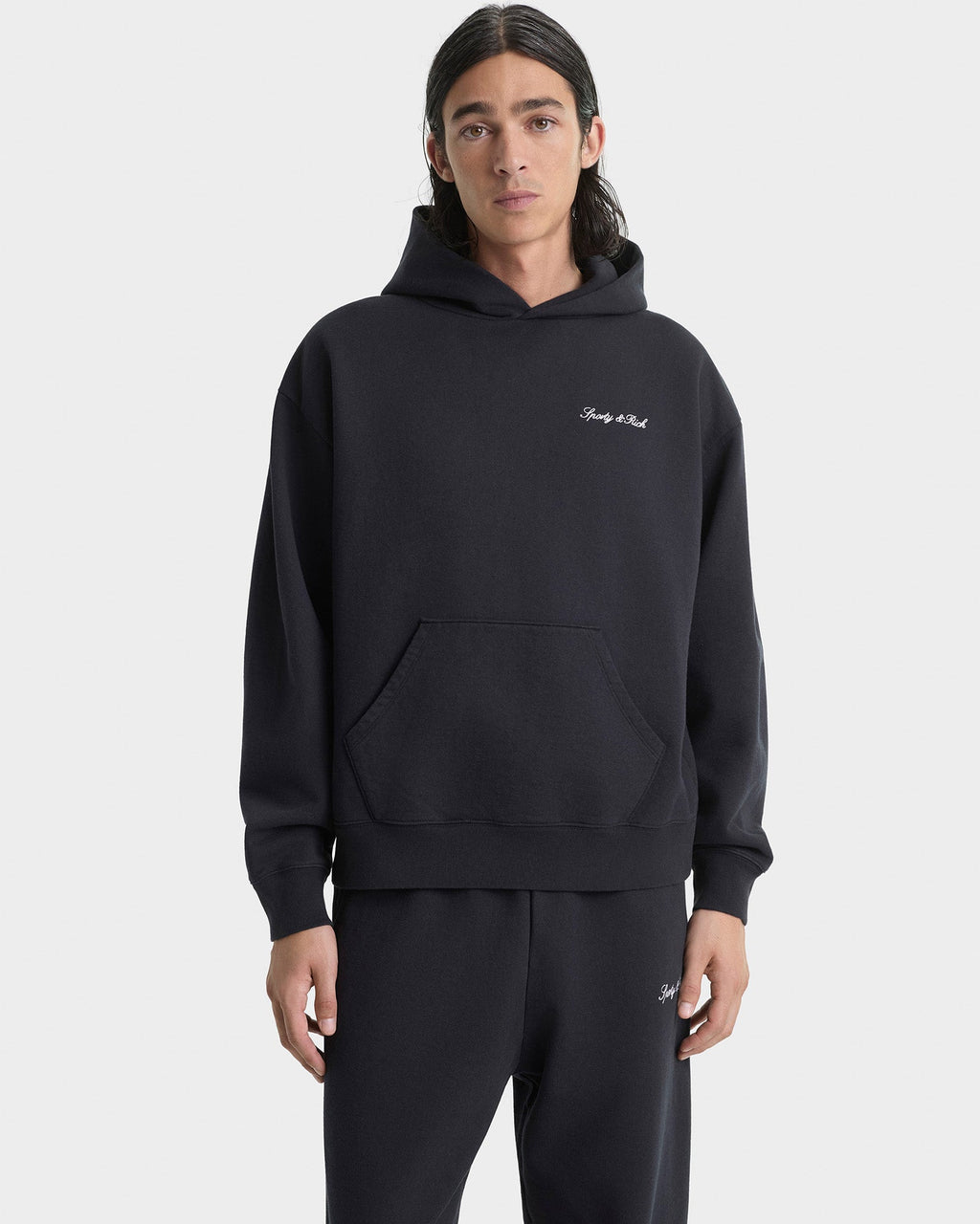Signature Logo Embroidered Hoodie - Black/White