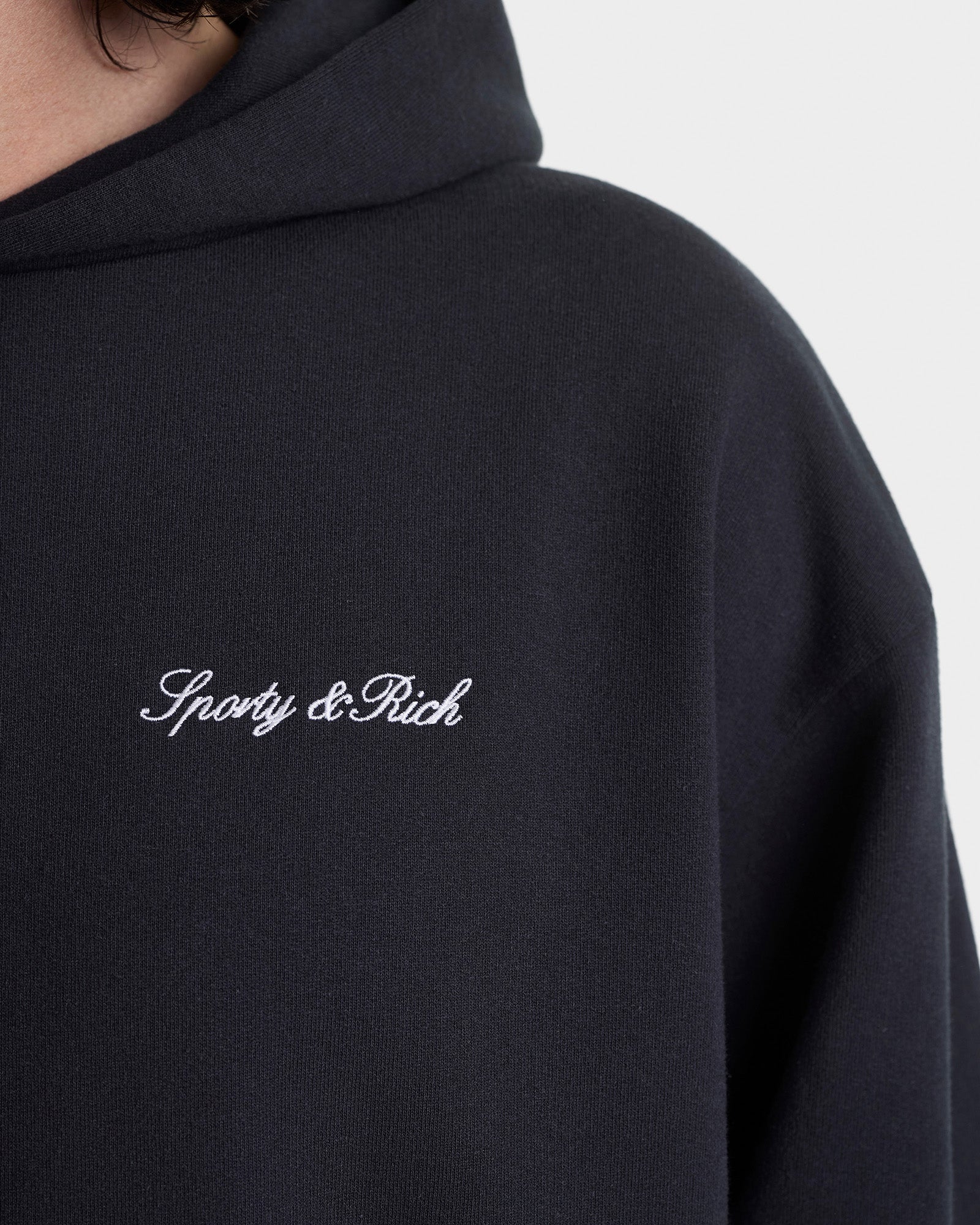 Signature Logo Embroidered Hoodie - Black/White