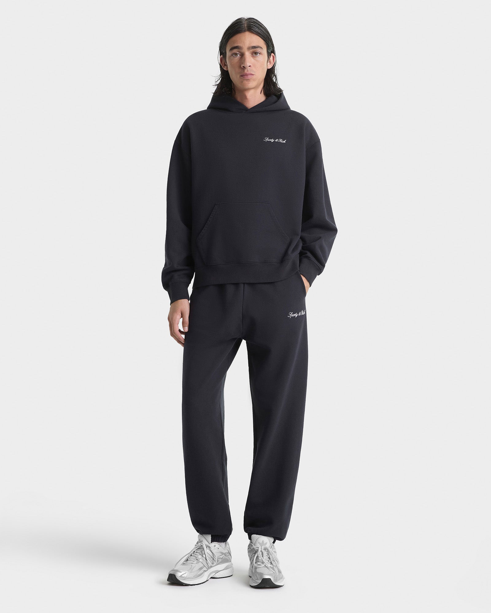 Signature Embroidered Sweatpant - Black/White