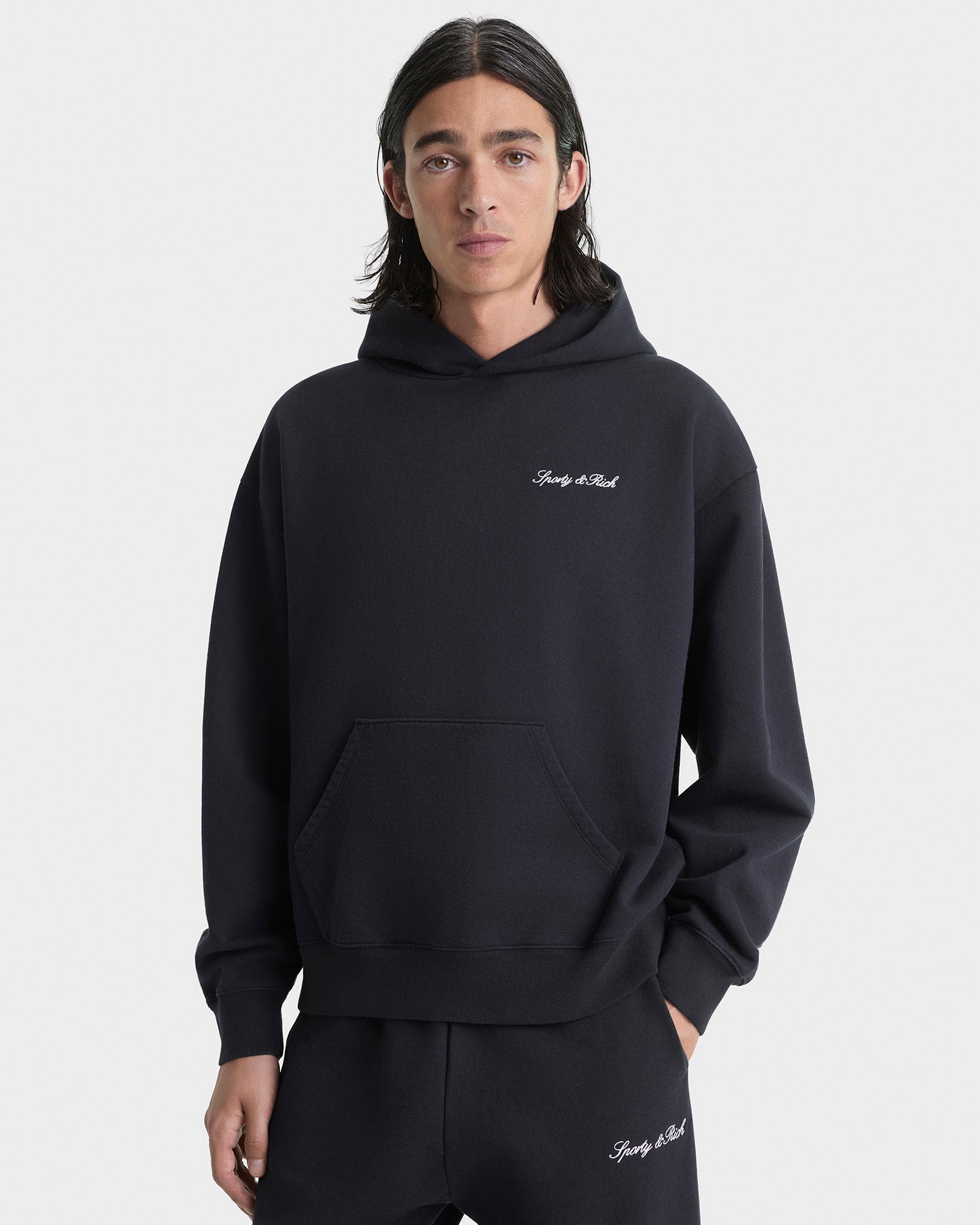 Signature Embroidered Sweatpant - Black/White