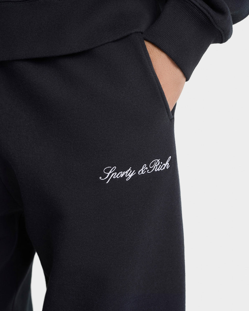 Signature Embroidered Sweatpant - Black/White
