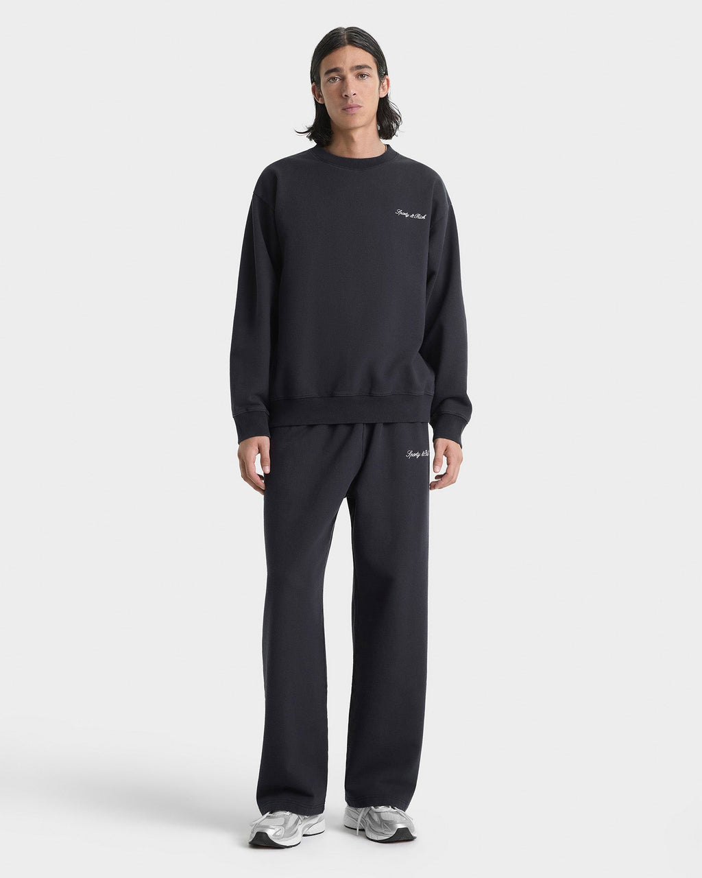 Signature Logo Embroidered Crewneck - Black/White