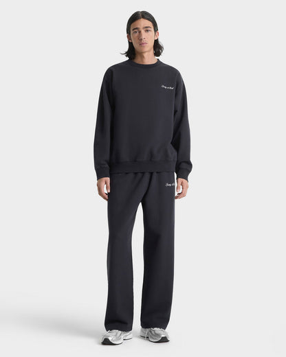 Signature Logo Embroidered Crewneck - Black/White