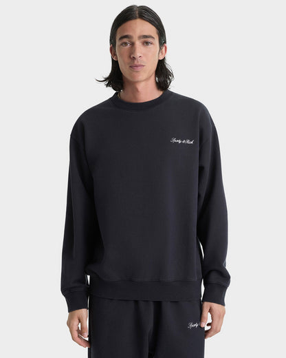 Signature Logo Embroidered Crewneck - Black/White