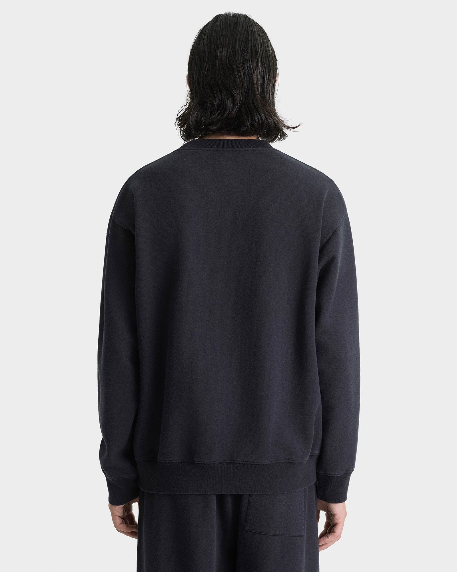 Signature Logo Embroidered Crewneck - Black/White