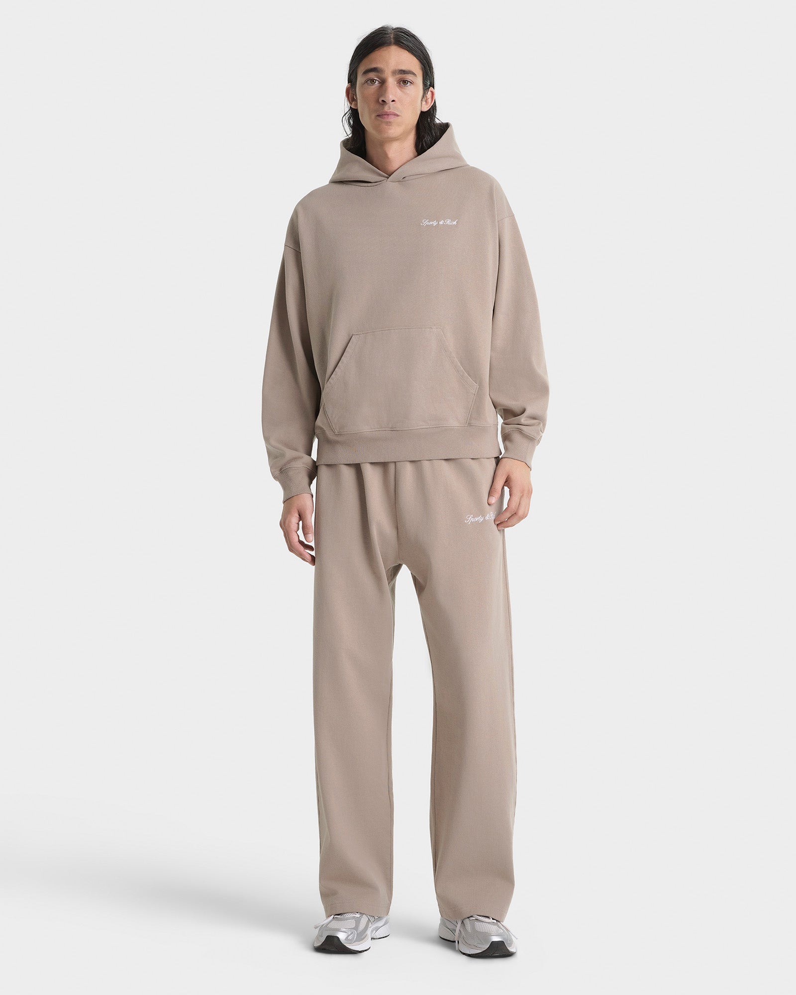 Signature Logo Embroidered Hoodie - Hazelnut/White