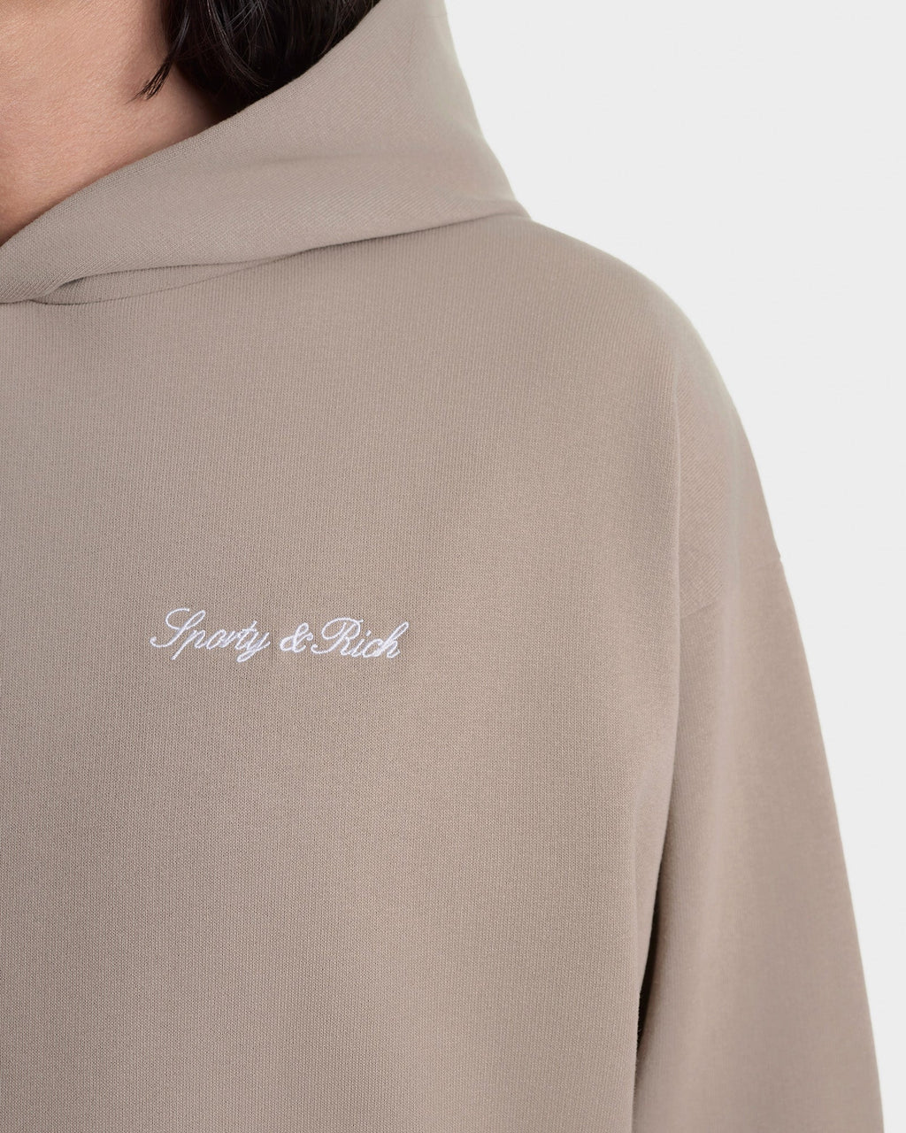 Signature Logo Embroidered Hoodie - Hazelnut/White