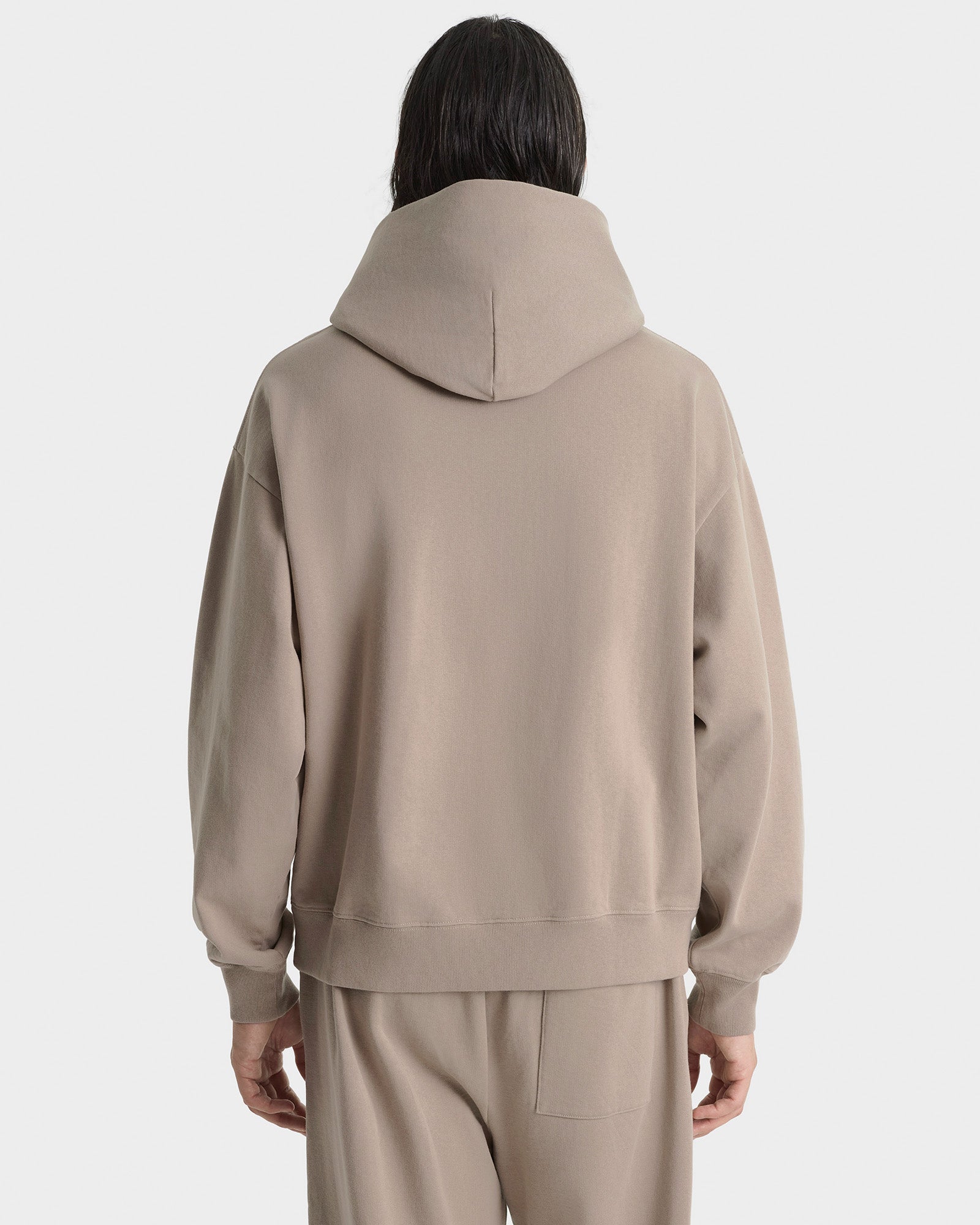 Signature Logo Embroidered Hoodie - Hazelnut/White