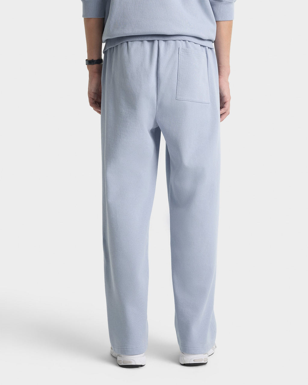 Signature Logo Embroidered Wide Sweatpant - Faded Blue/Navy