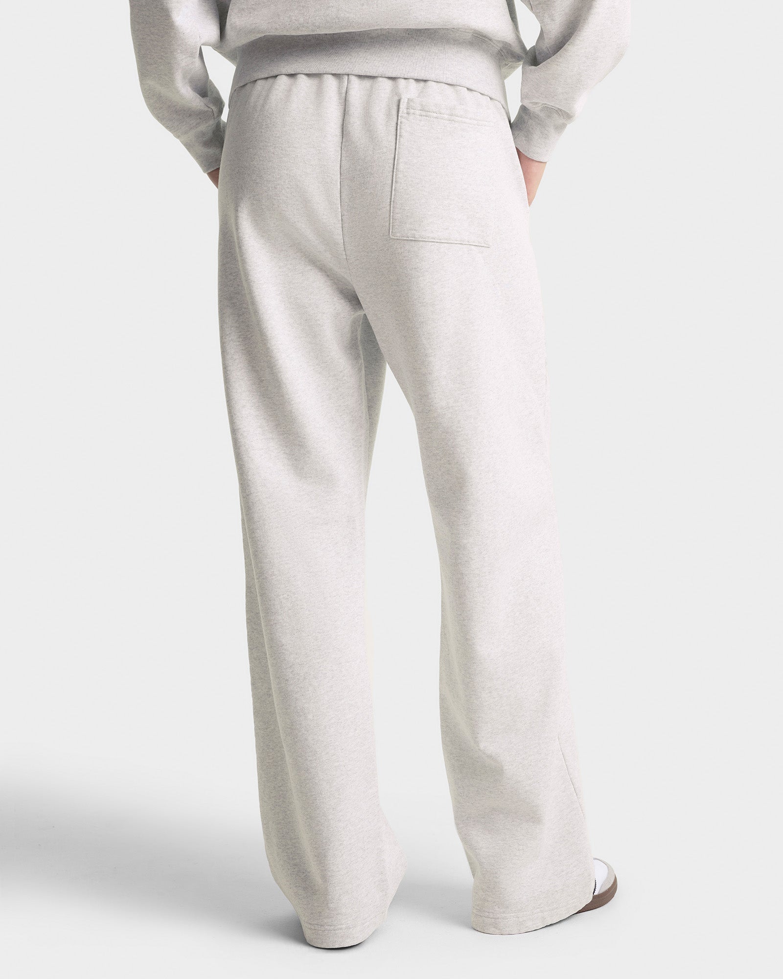 Signature Logo Embroidered Wide Sweatpant - Heather Gray/Navy