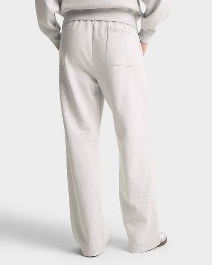 Signature Logo Embroidered Wide Sweatpant - Heather Gray/Navy