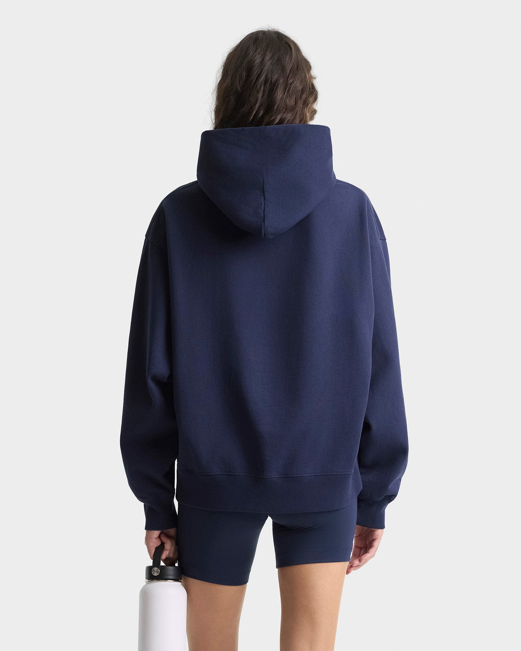 Signature Logo Embroidered Hoodie - Navy/White