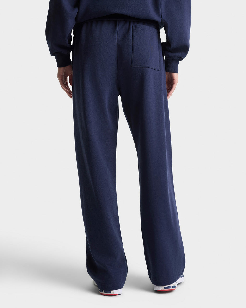 Signature Logo Embroidered Wide Sweatpant - Navy/White