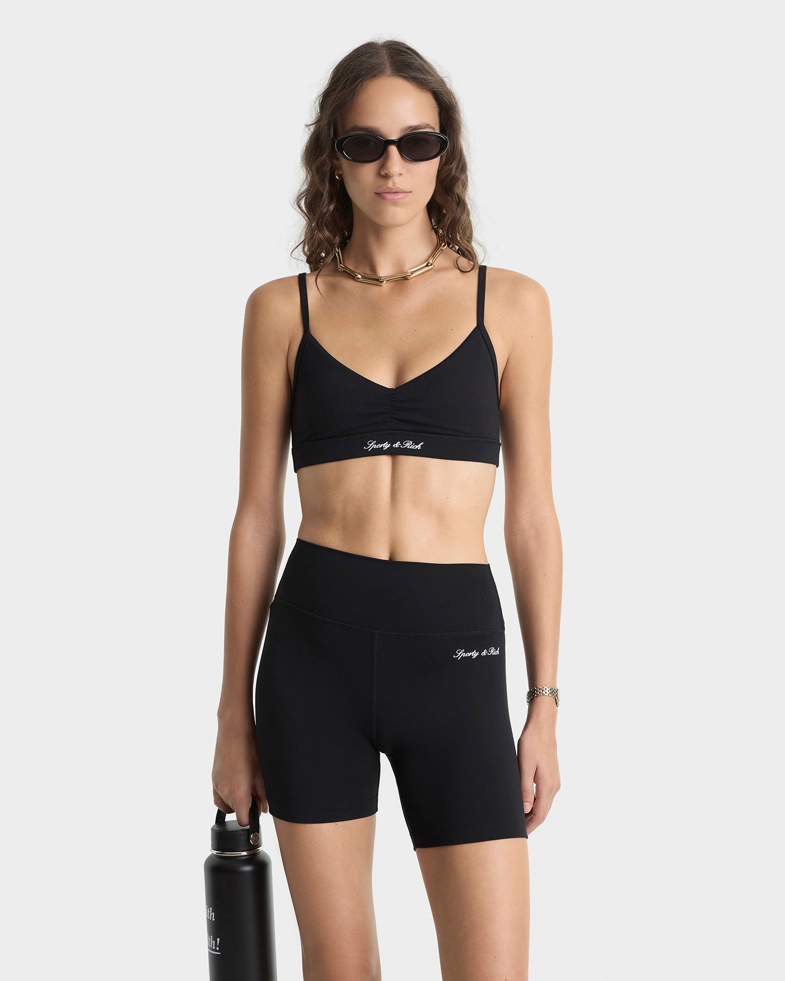 Signature Logo Mini Sports Bra - Black/White
