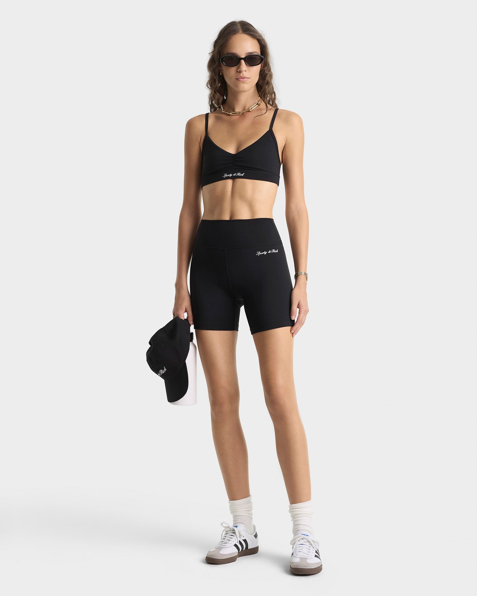 Signature Logo Biker Short - Black/White