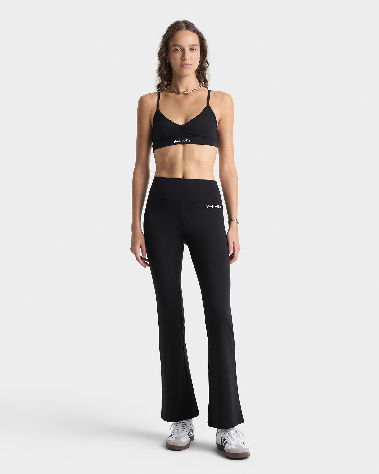 Signature Logo Flared Legging - Black/White