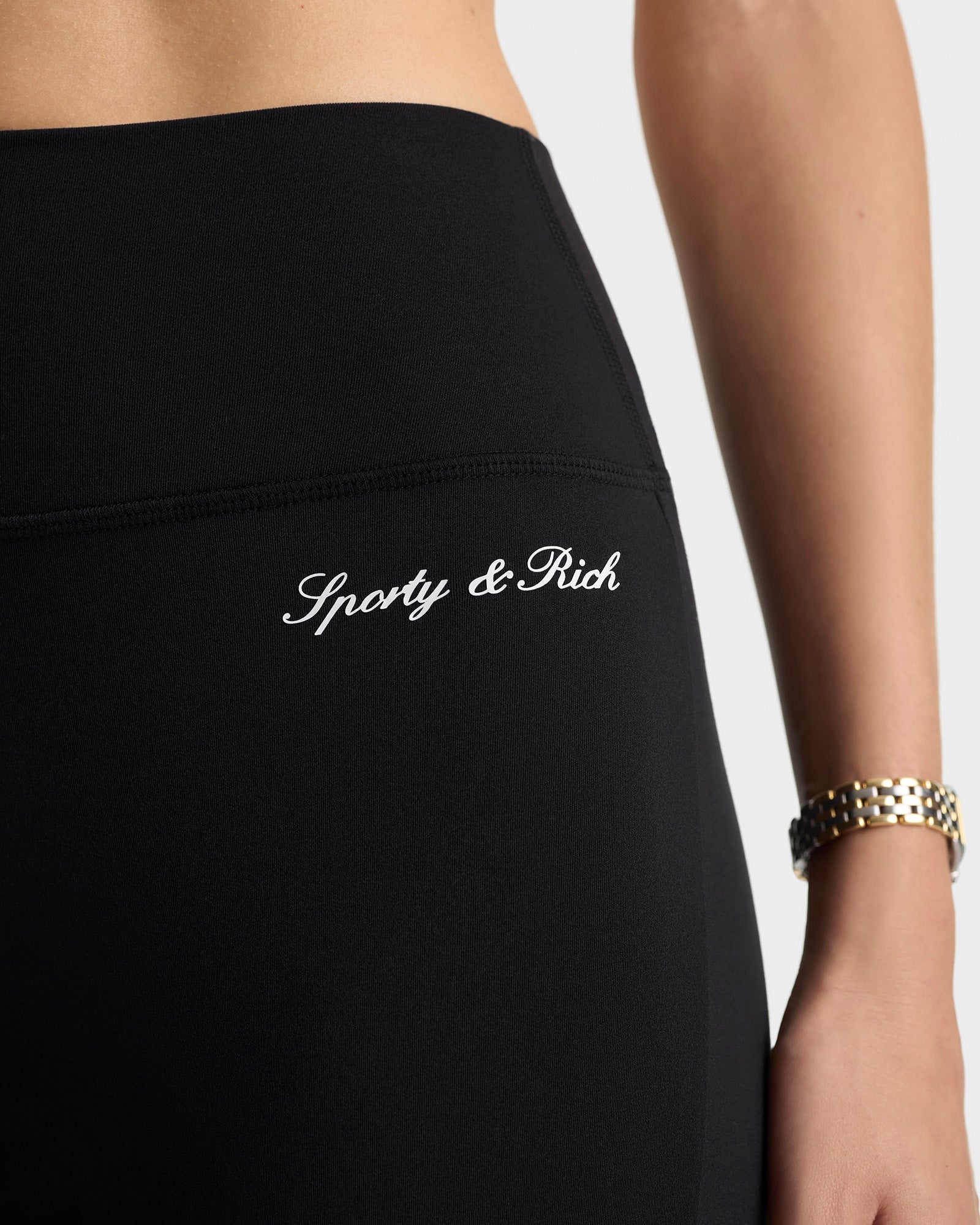 Signature Logo Flared Legging - Black/White