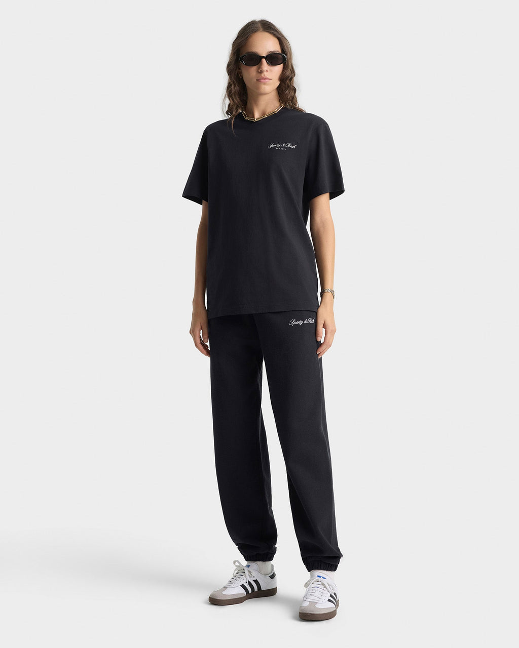 Signature Embroidered Sweatpant - Black/White