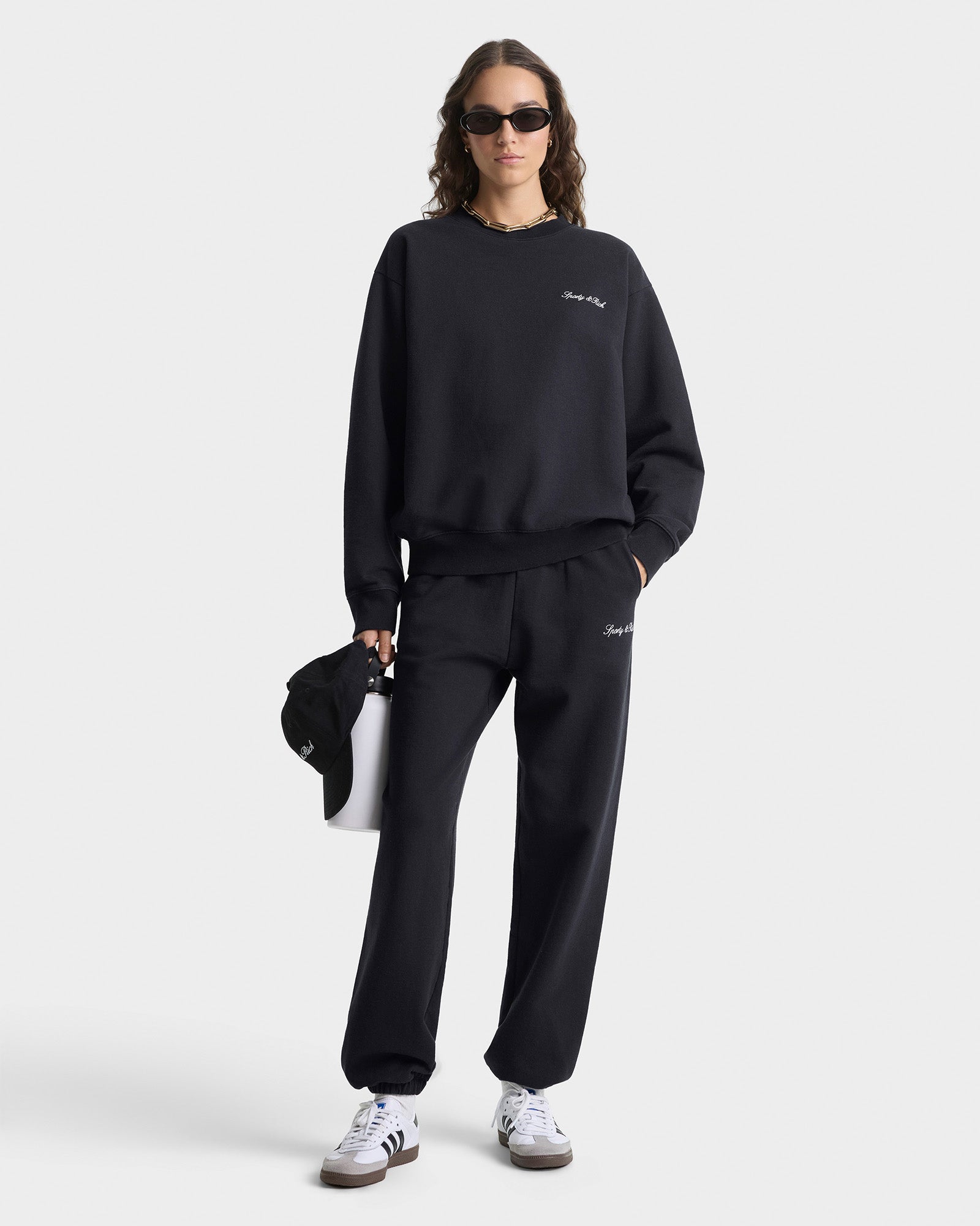 Signature Logo Embroidered Crewneck - Black/White