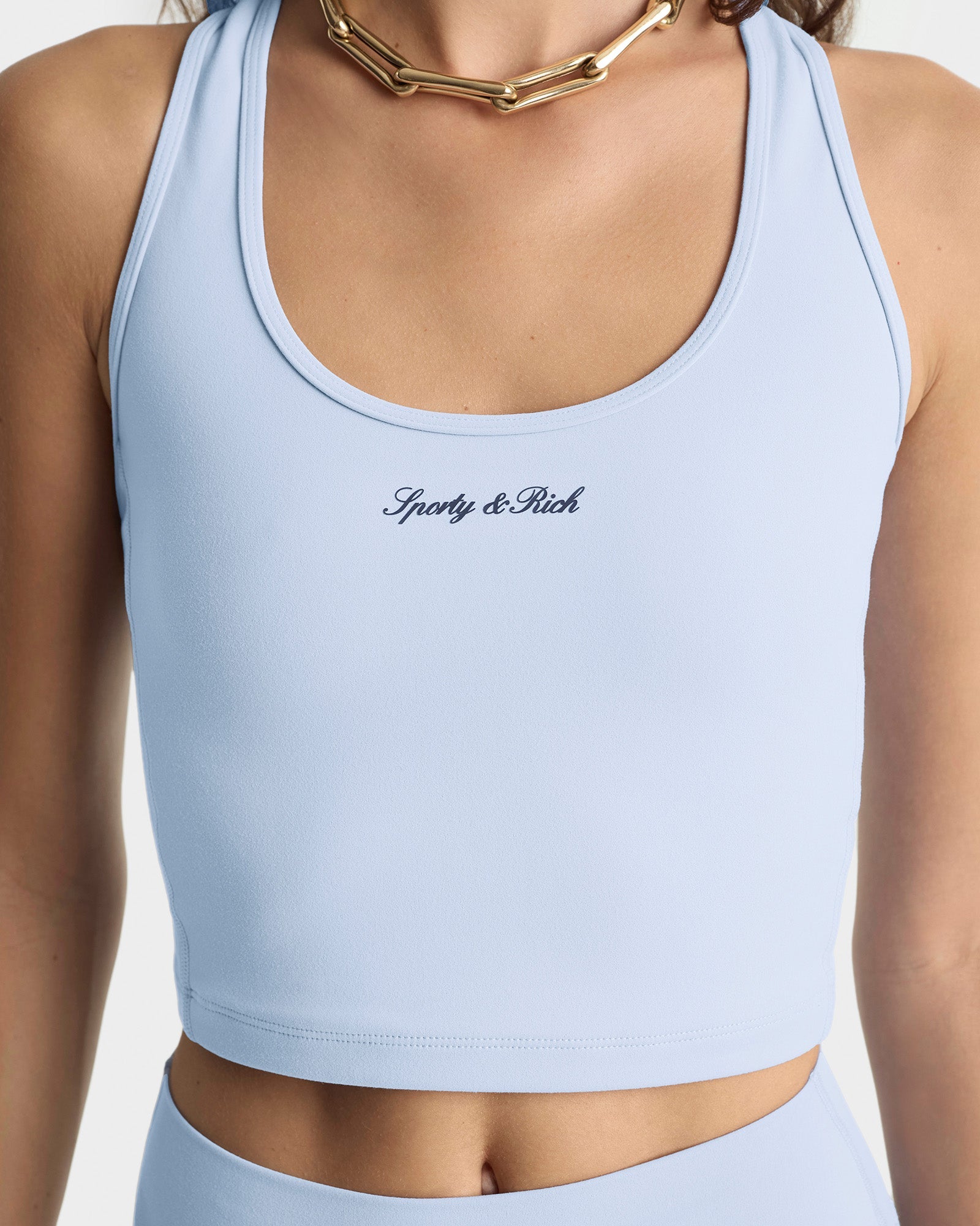 Signature Logo Sports Tank - Faded Blue/Navy