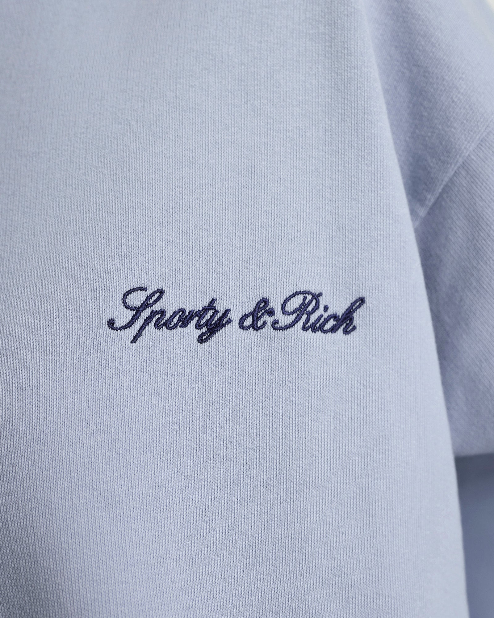 Signature Logo Embroidered Crewneck - Faded Blue/Navy