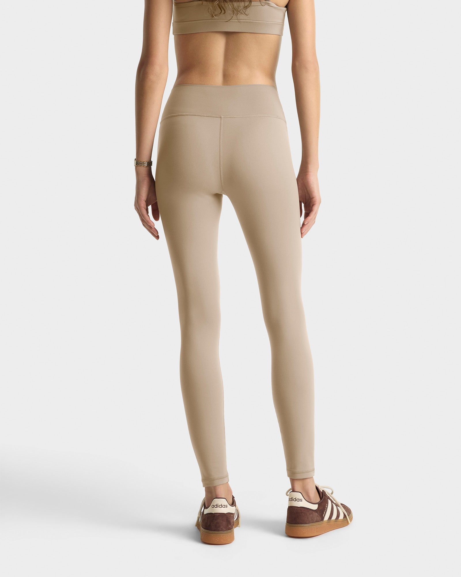 Signature Logo Legging - Hazelnut/White