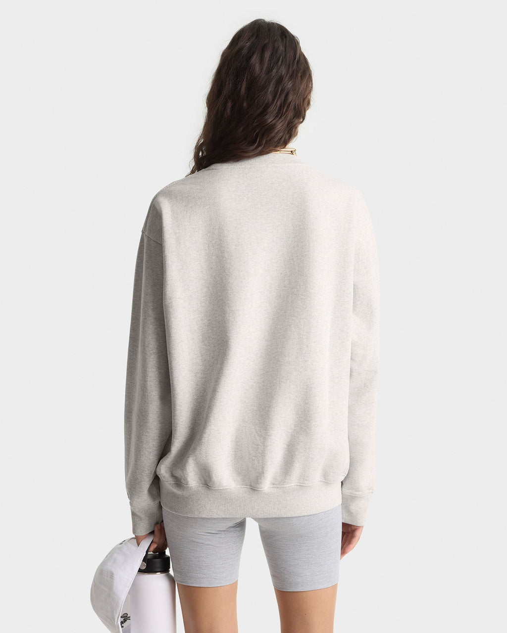 Signature Logo Embroidered Crewneck - Heather Gray/Navy