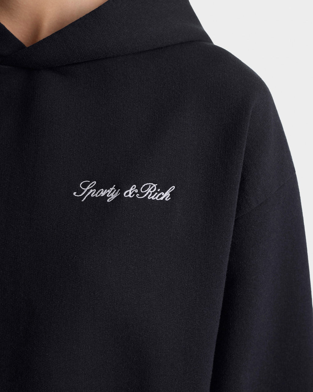 Signature Logo Embroidered Hoodie - Black/White