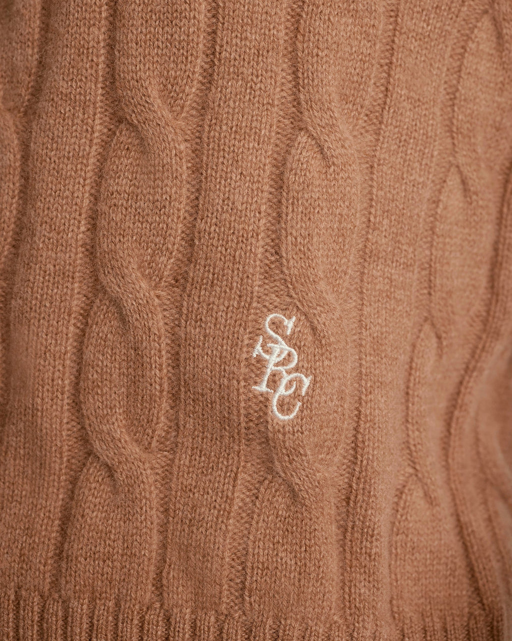 SRC Cableknit Cashmere Cardigan - Camel