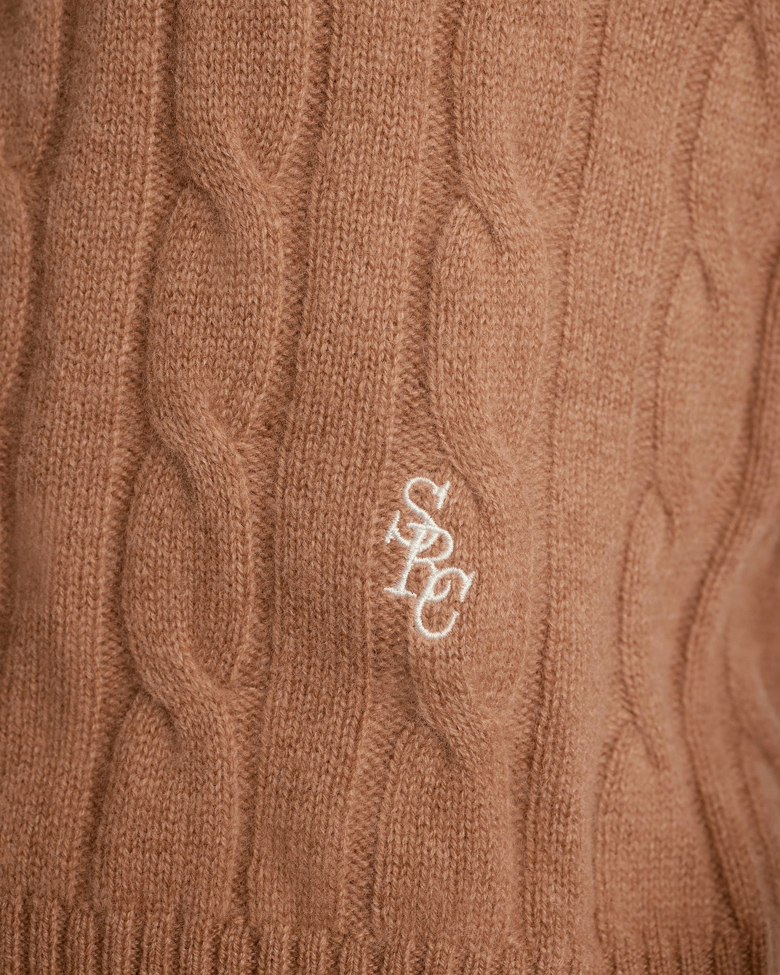 SRC Cableknit Cashmere Cardigan - Camel
