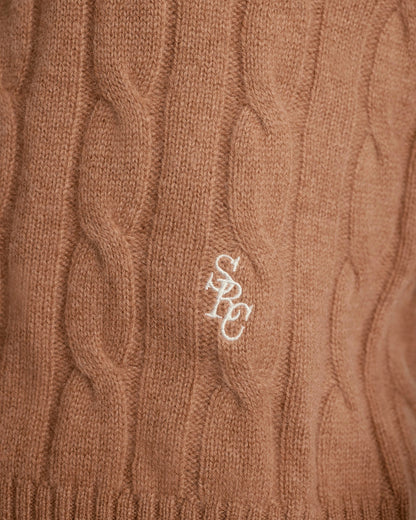 SRC Cableknit Cashmere Cardigan - Camel