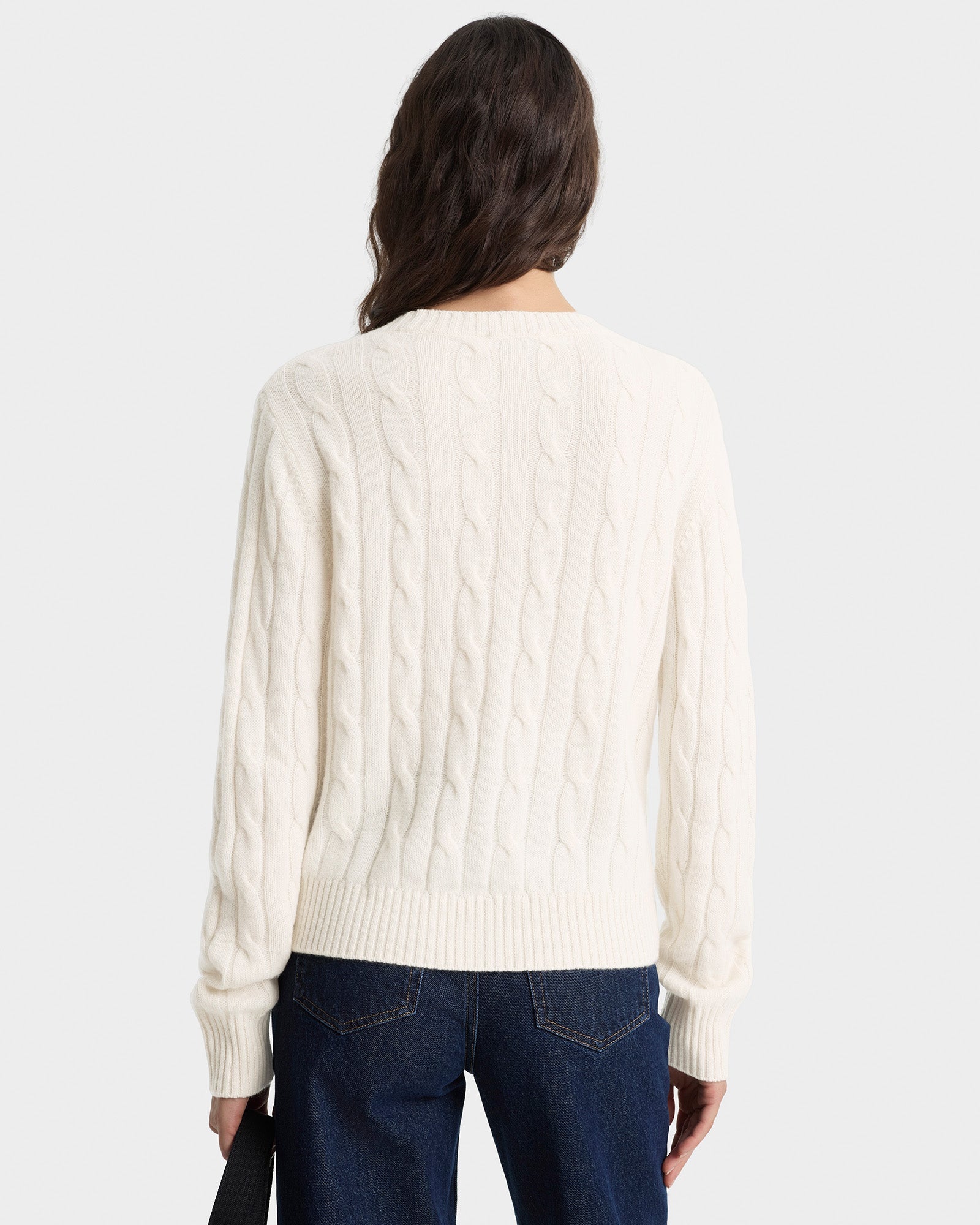SRC Cableknit Cashmere Sweater - Ecru