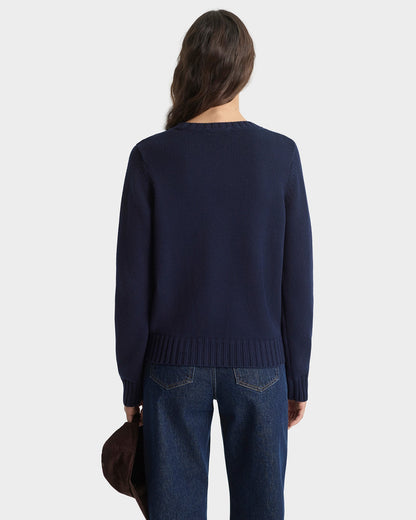 Horse Knitted Sweater - Navy