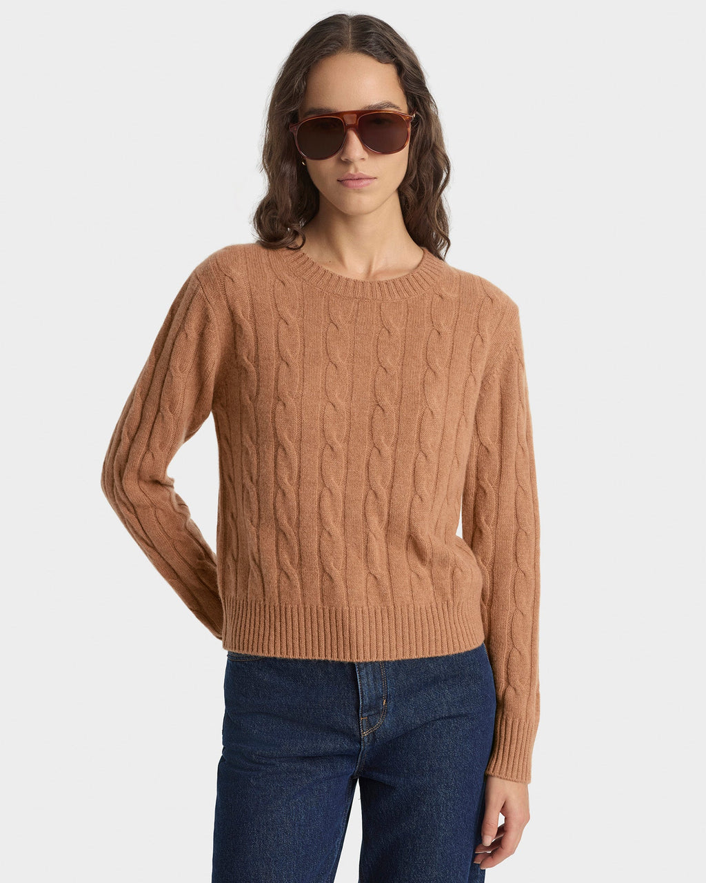 SRC Cableknit Cashmere Sweater - Camel