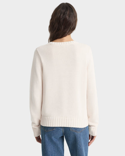 Horse Knitted Sweater - Ecru/Chocolate