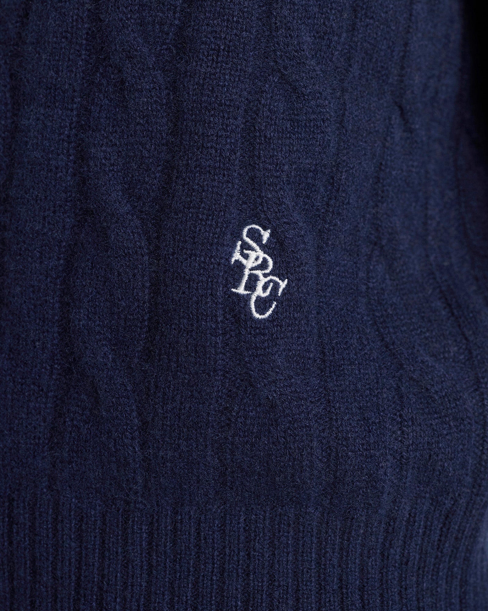 SRC Cableknit Cashmere Sweater - Navy